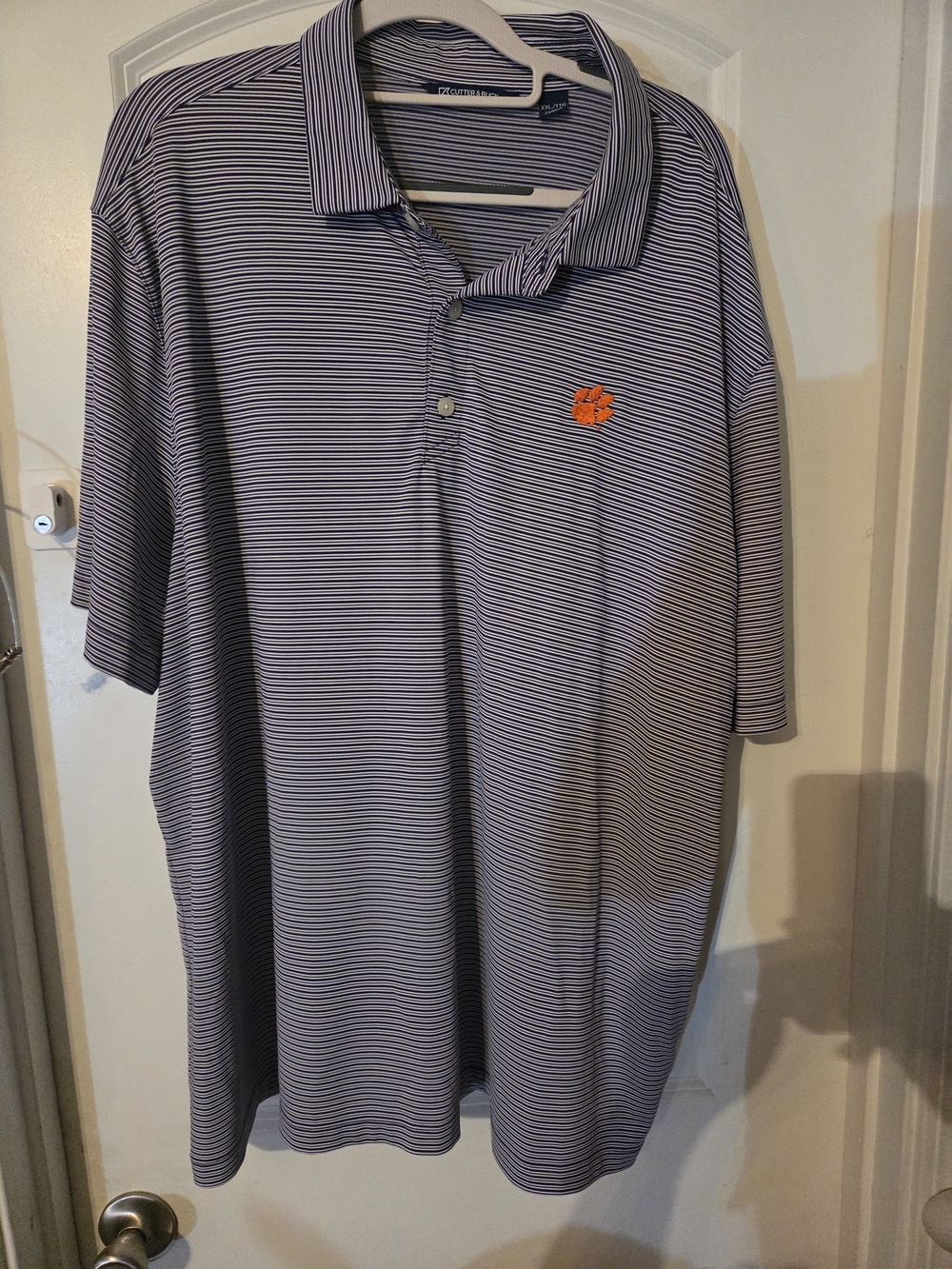 Cutter & Buck - Clemson-Men's  Striped Polo XXL